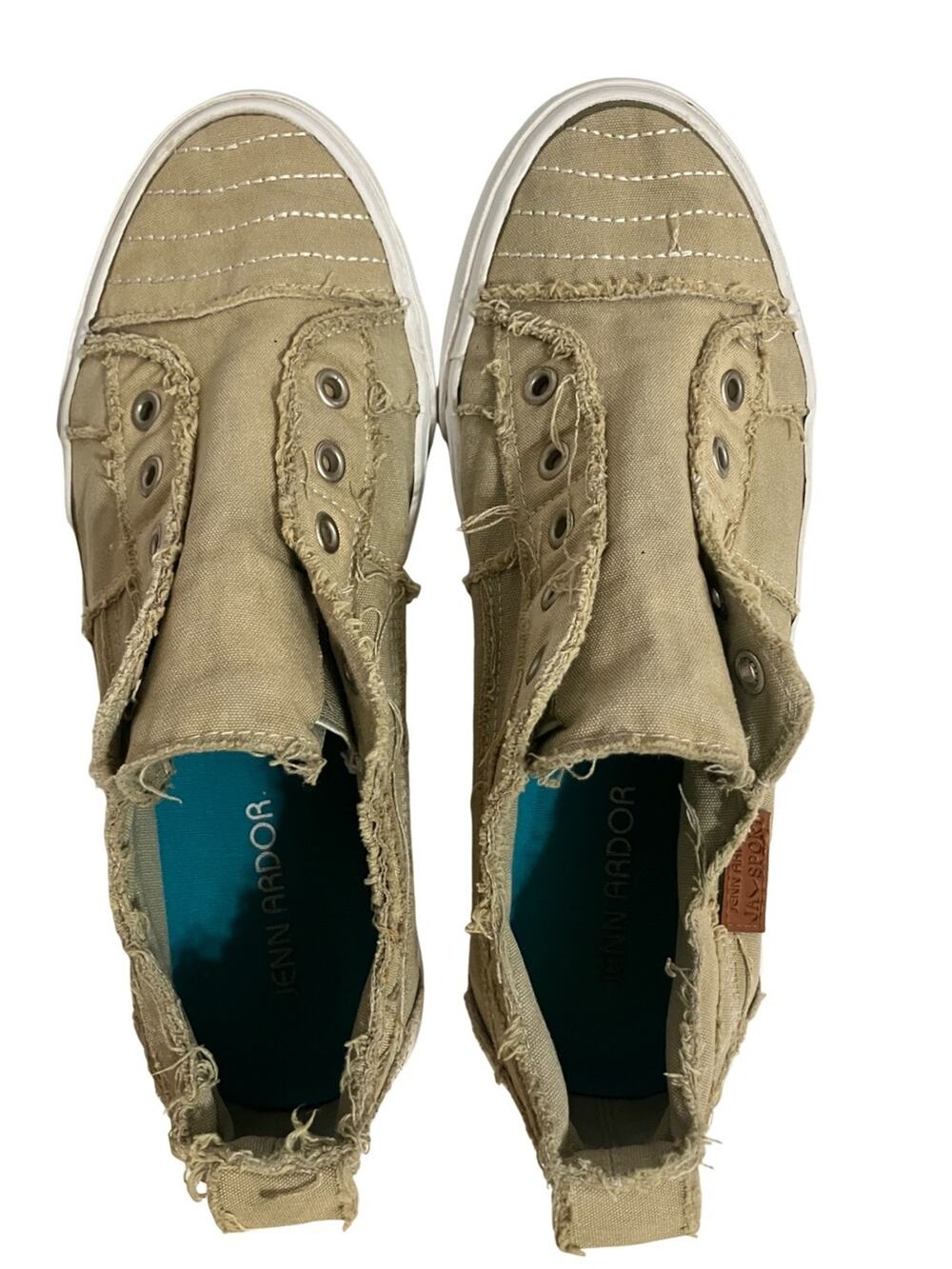 Jenn Ardor Khaki Canvas Slip-On Sneakers